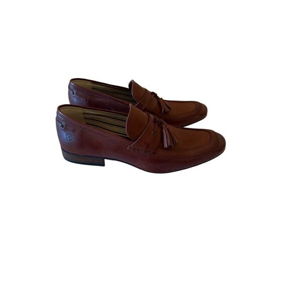 Bronx Mens Brown Leather Round Toe Slip On Tassel Loafers Shoes Size 44 - Picture 3 of 13